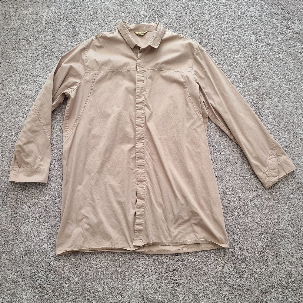 Shukr Tan Brown Button Up Long Sleeve Islamic Shirt Size XL EUC